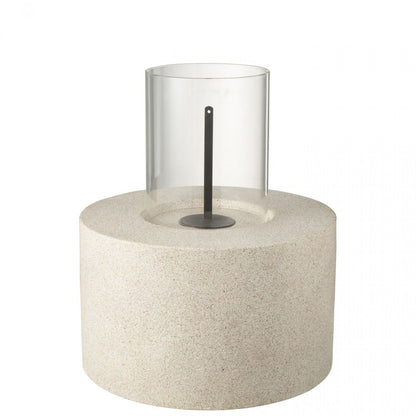 Tabletop Fire Bio-Ethanol Round Grey Ø41x52cm J-Line