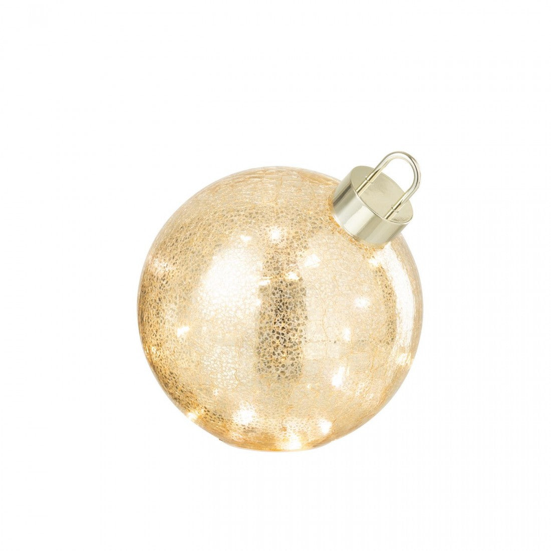 Gold-Colored Medium LED Glass Christmas Bauble J-Line