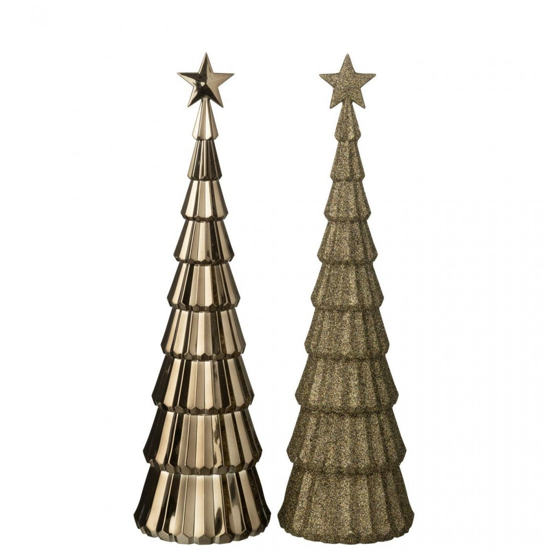 Tree + Star Plastic Brown Set of 2 J-line