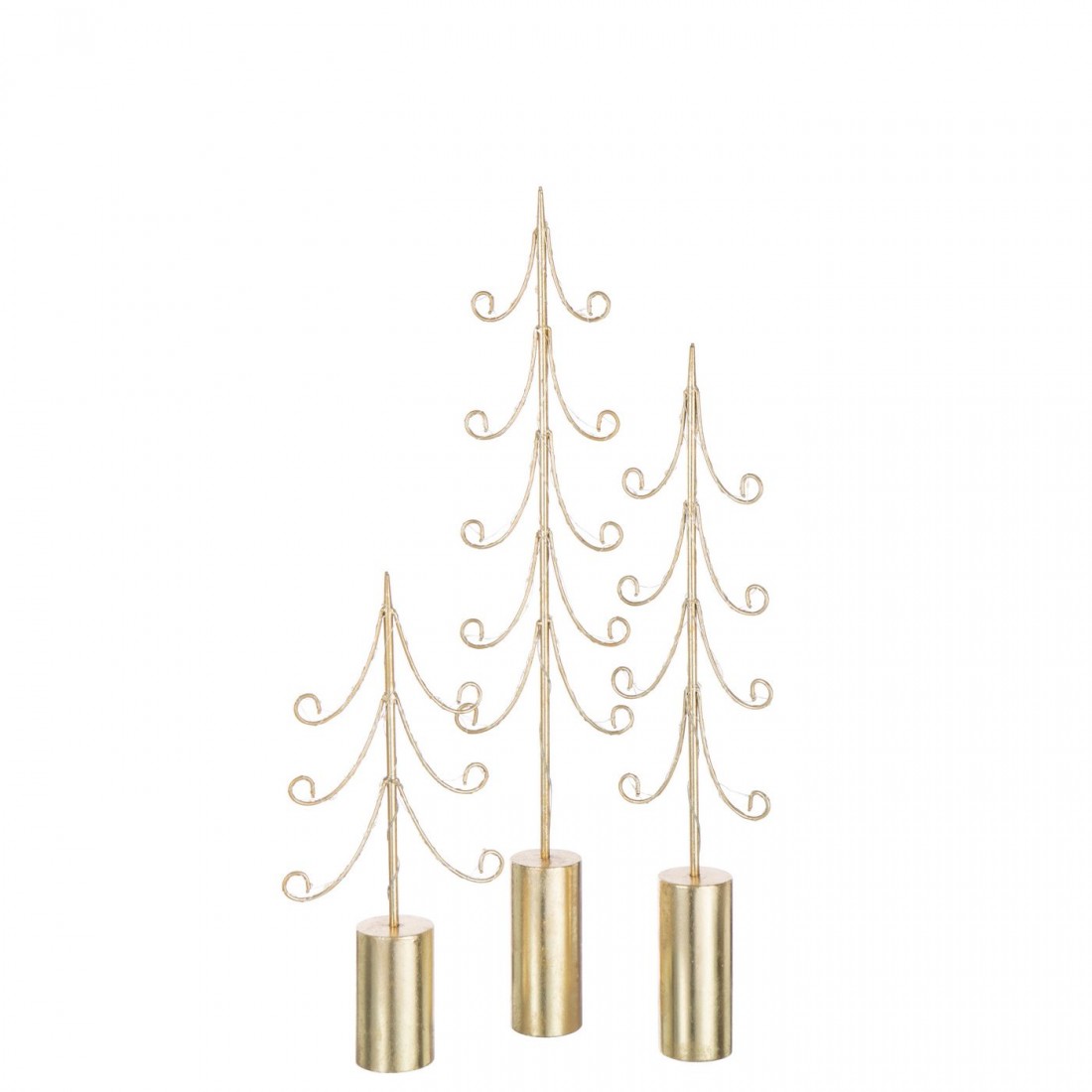Tree LED Cylinder Base Iron Gold-Colored Set of 3 J-Line