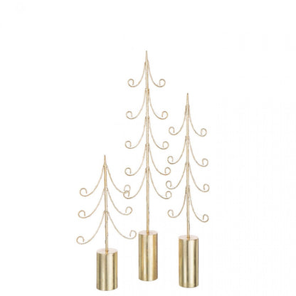 Tree LED Cylinder Base Iron Gold-Colored Set of 3 J-Line