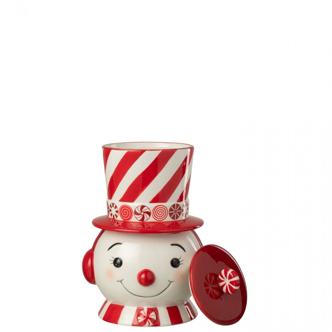 Clearance Decorative Snowman + Hat Dolomite Christmas Red/White J-Line