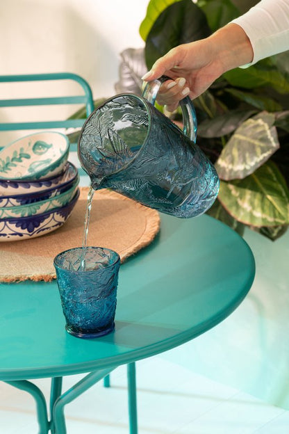 Garden Table Tripod Round Metal Turquoise Large J-Line