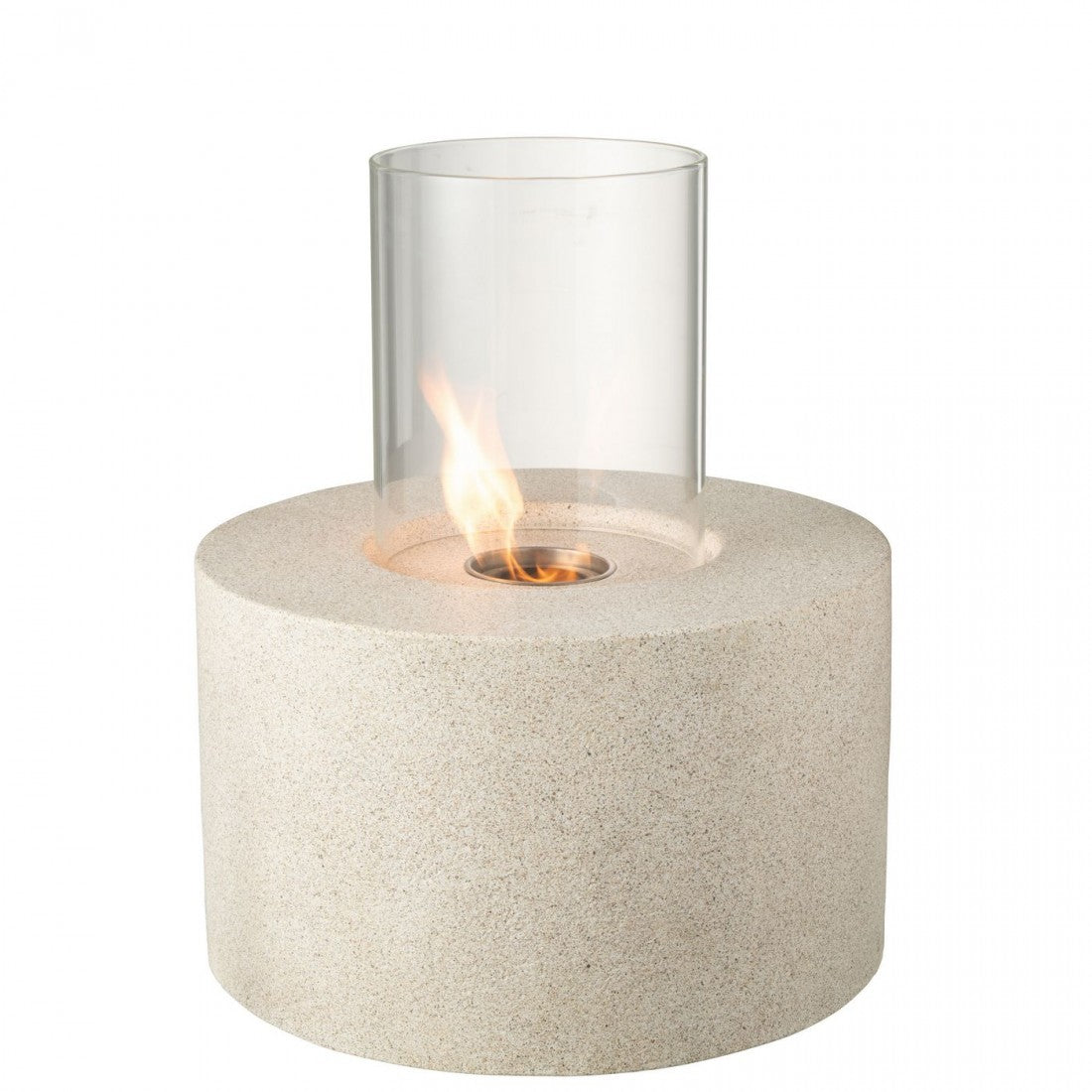Tabletop Fire Bio-Ethanol Round Grey Ø41x52cm J-Line