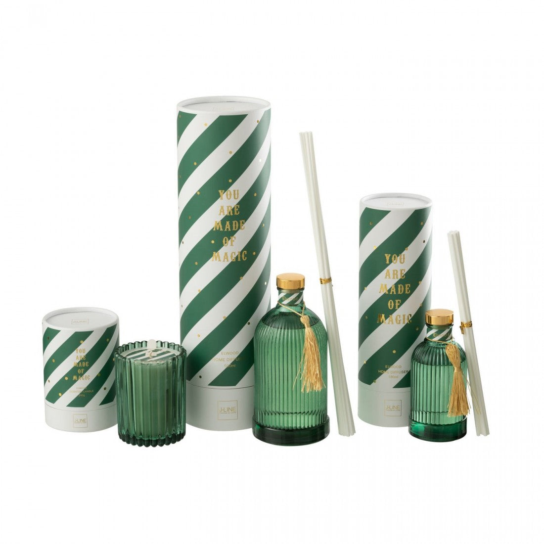 Magic Fragrance Dispenser with Fragrance Oil, White/Dark Green, Large, 500 ml, J-Line