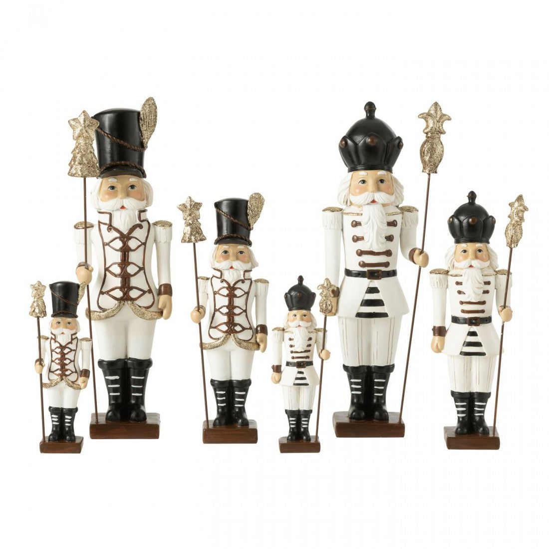 Nutcracker Polyresin Multicolor Large Set of 2 J-Line