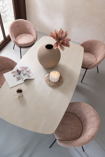 Dining Table Acacia Wood White J-Line