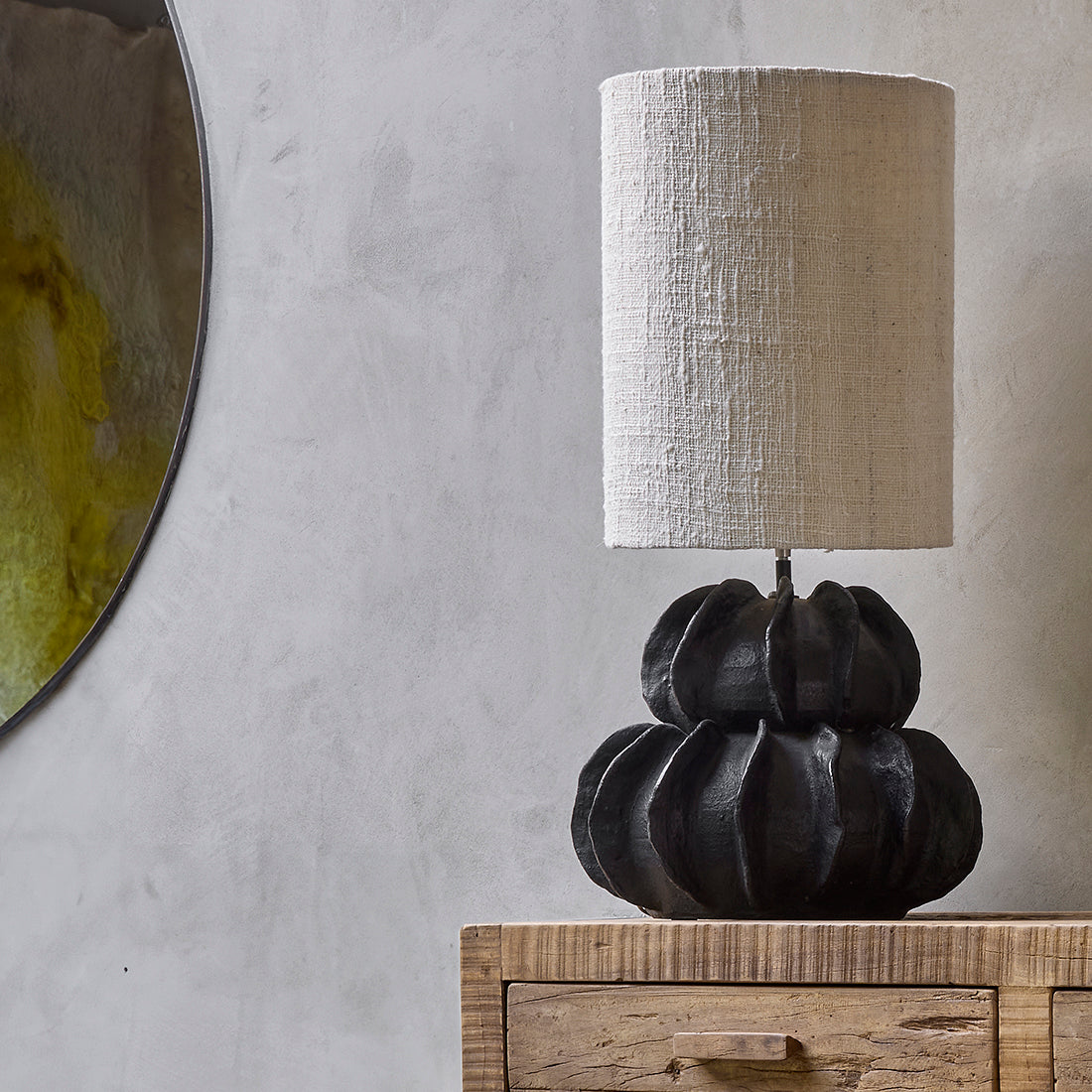 Terra Table Lamp Carambole Black Raw Materials