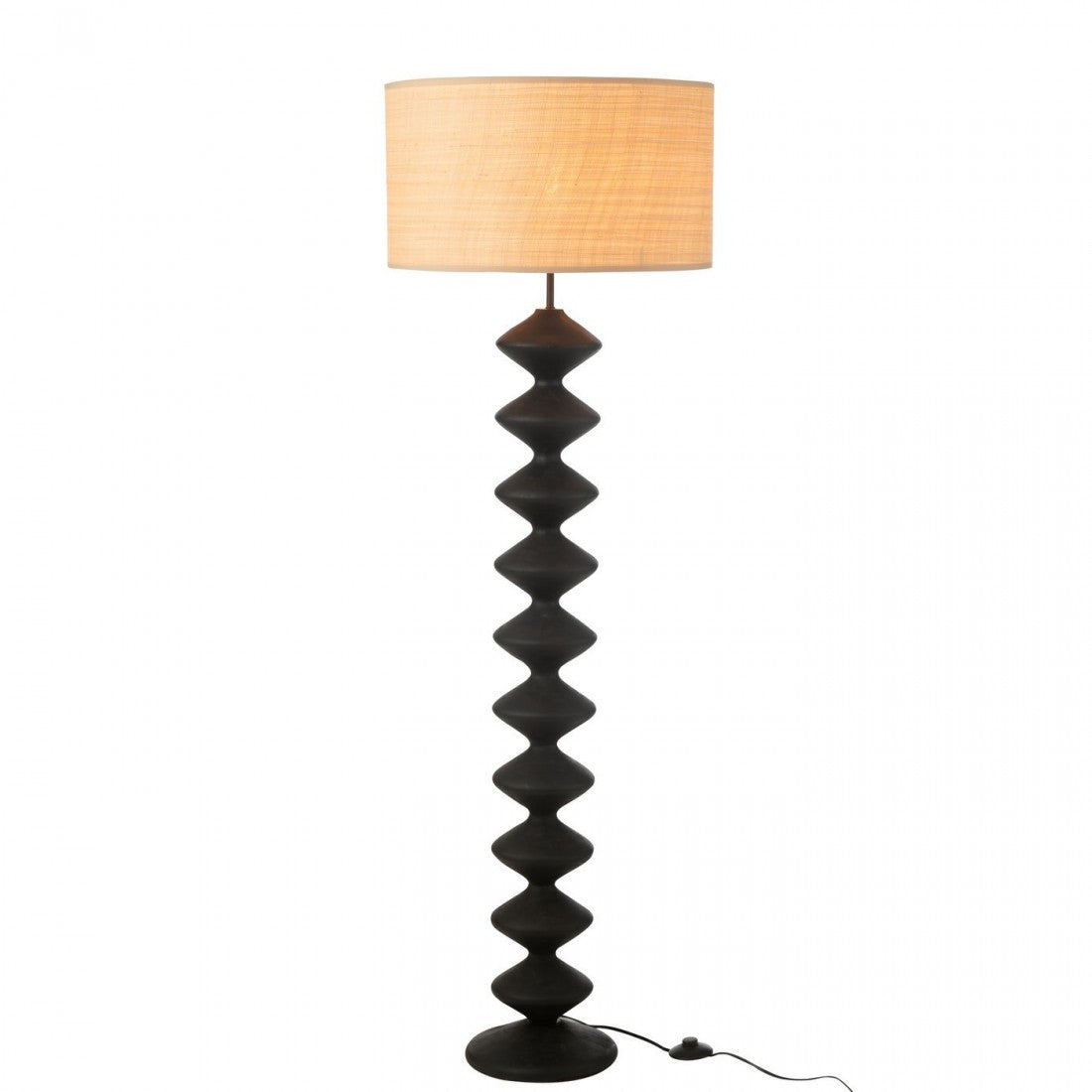 Floor Lamp Caterpillar Poplar Wood Black/Natural H156cm J-Line