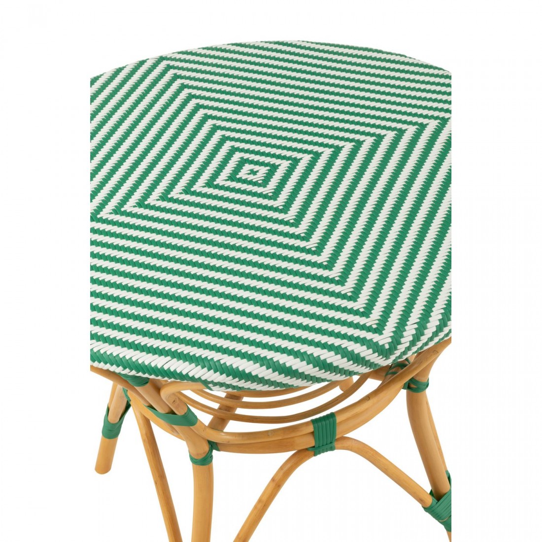 Dining Table Rattan Dark Green/White J-Line