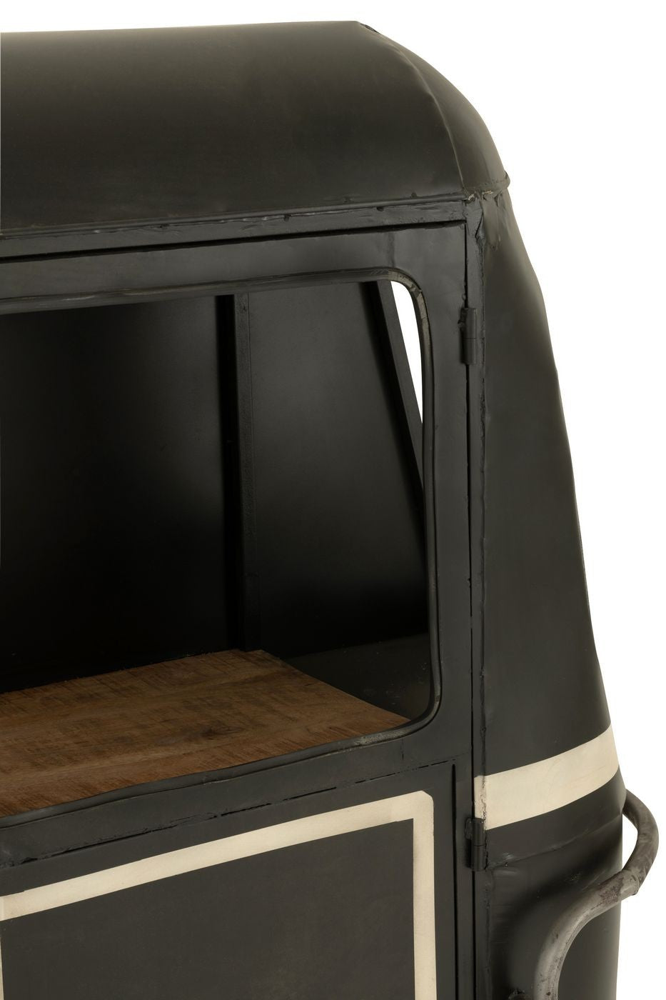 Cable Wagon Bar Stool Iron/Mango Wood Black/White J-Line