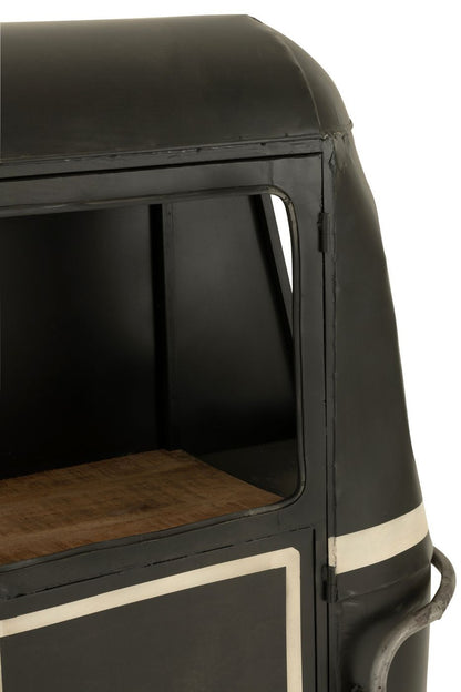 Cable Wagon Bar Stool Iron/Mango Wood Black/White J-Line