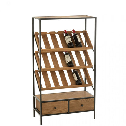 Wine Cabinet Natural/Black Medium-Grain J-Line Veneer