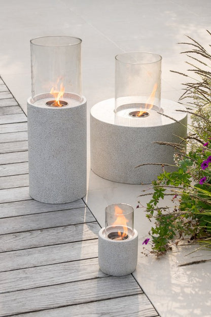 Tabletop Fire Bio-Ethanol Round Grey Ø41x52cm J-Line