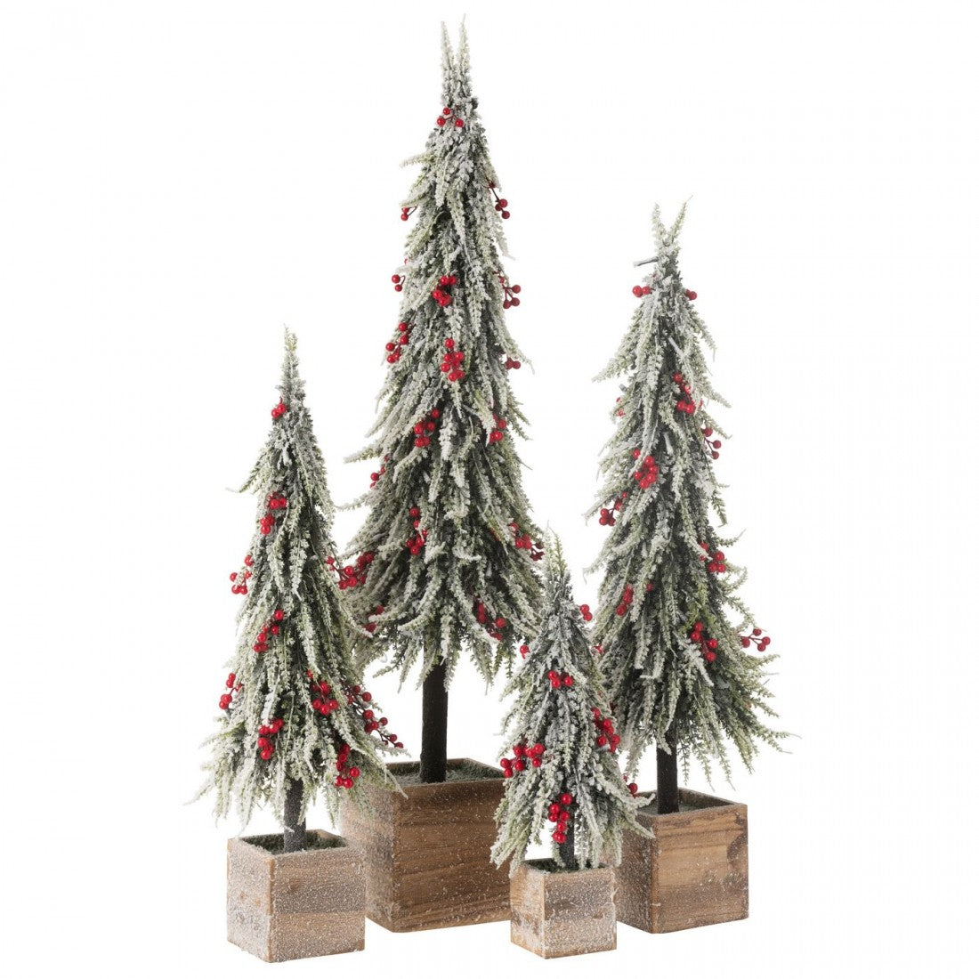 Christmas Tree + LED Plastic Snow Green/Red Medium H60cm J-Line