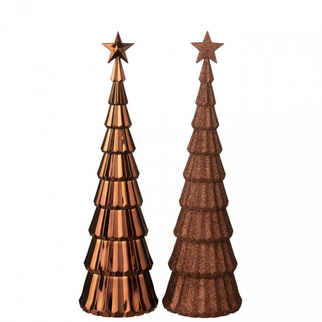Tree + Star Plastic Dark Brown Set of 2 J-Line