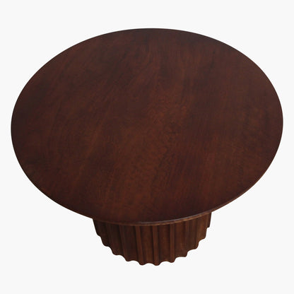 Side table Bullnose Reversed Fluted Brown Ø55cm Raw Materials