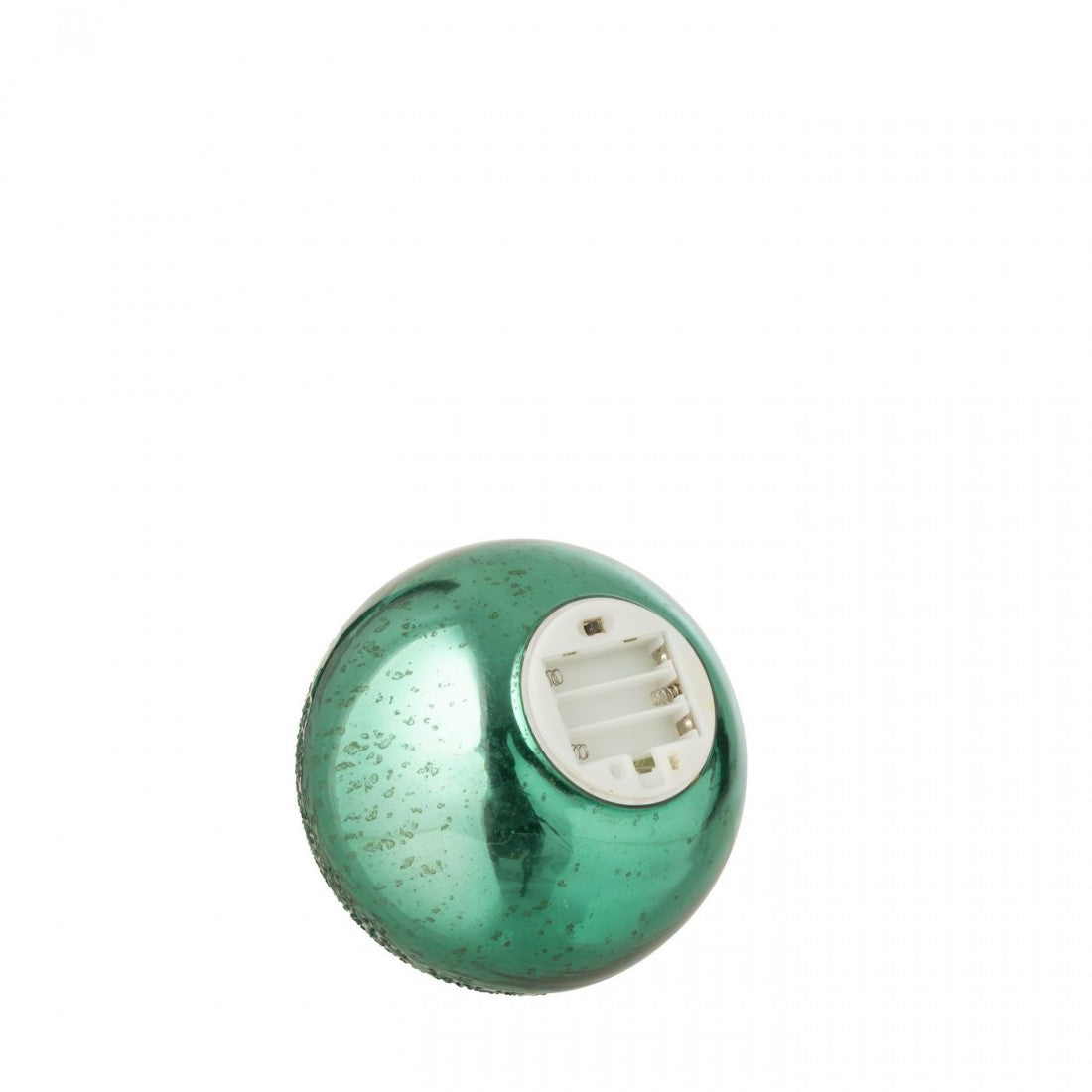 J-Line Set of 2 Green Crackle Glass LED Balls