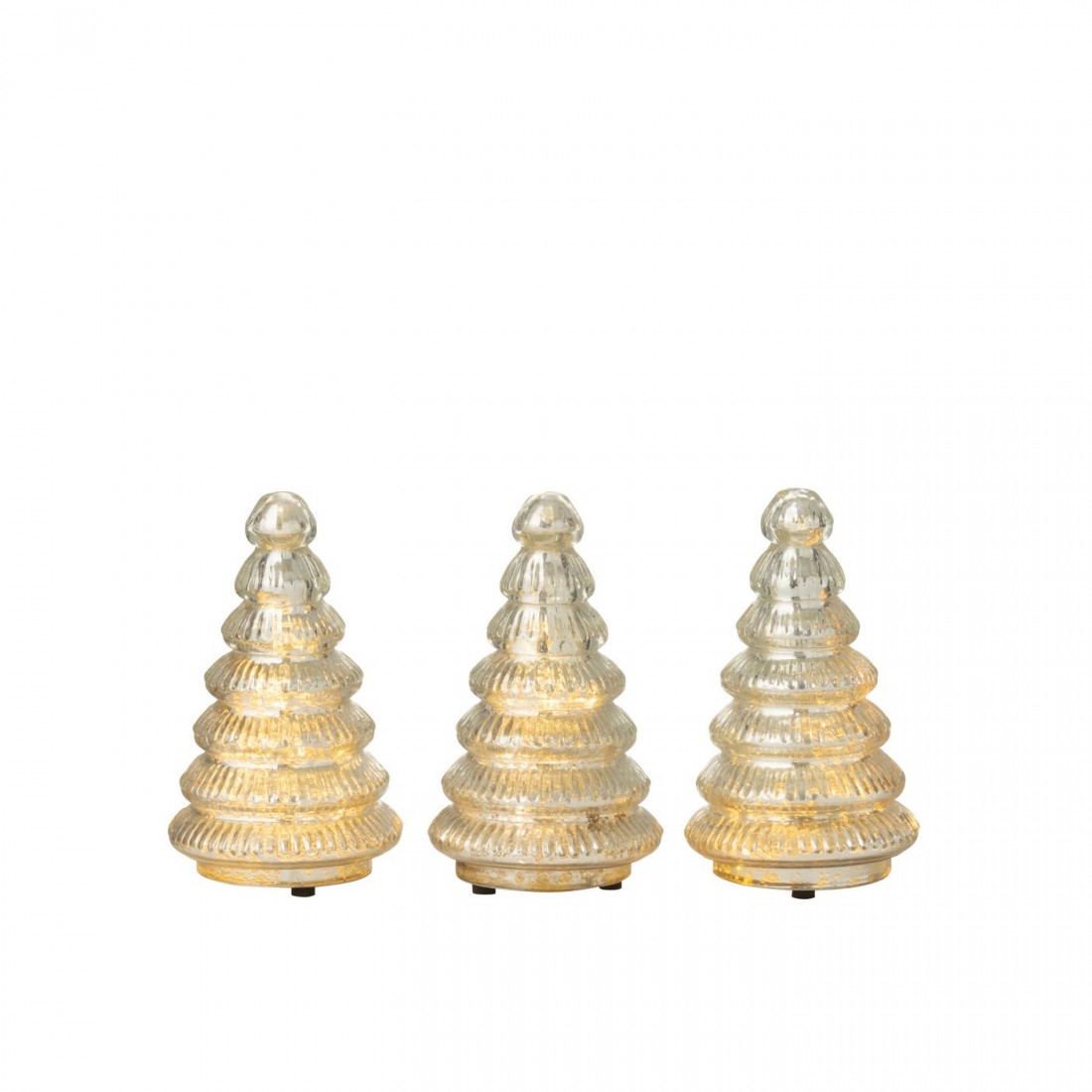 Boom LED Ribbed Glass Silver-Colored Set of 3 J-Line