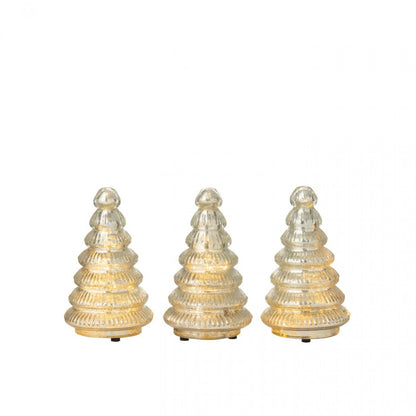 Boom LED Ribbed Glass Silver-Colored Set of 3 J-Line
