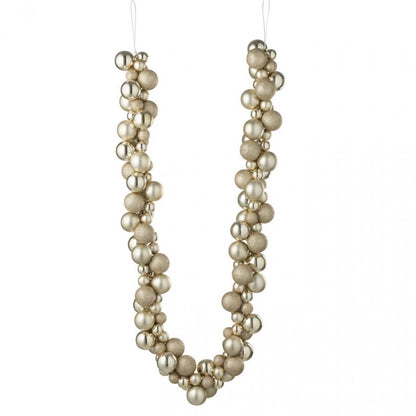 Garland Christmas Bauble Plastic Light Beige L160cm J-Line