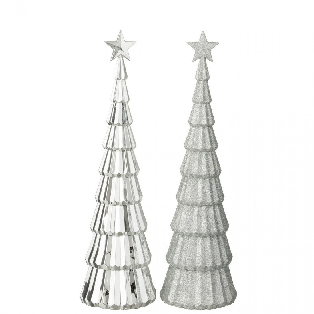 Tree + Star Plastic Silver-Colored Set of 2 J-Line