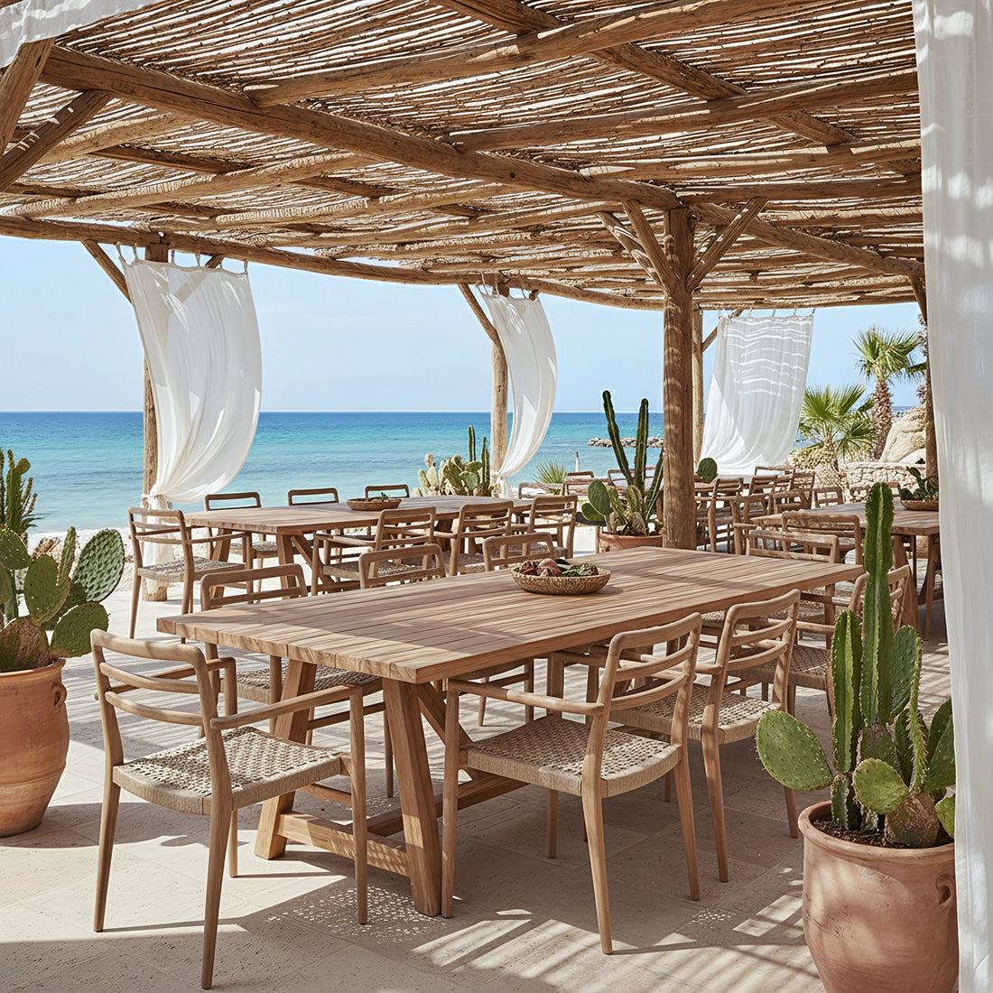 Garden Table Soleado 200cm FSC Recycled Teak Wood Raw Materials