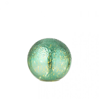J-Line Set of 2 Green Crackle Glass LED Balls