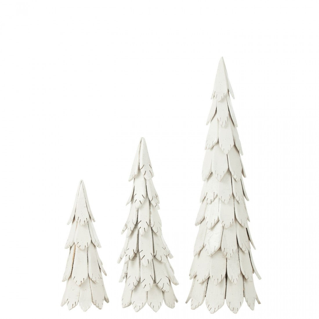 Christmas Tree Wood Pieces White Large H120cm J-Line