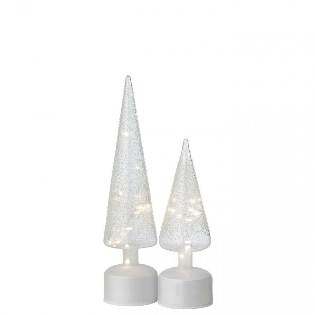 Tree Rotating LED Glass White/Transparent Set of 2 J-Line
