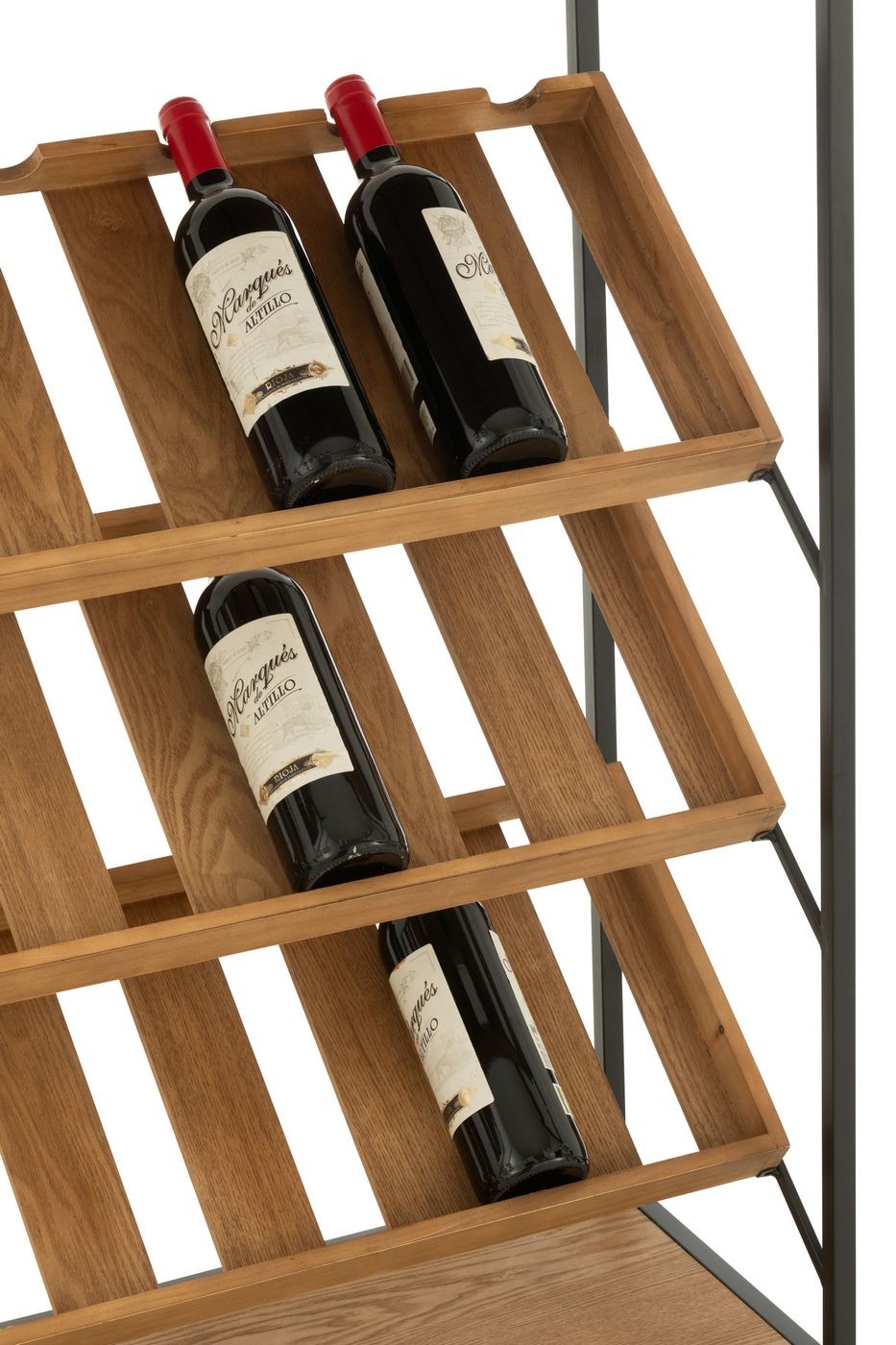 Wine Cabinet Natural/Black Medium-Grain J-Line Veneer