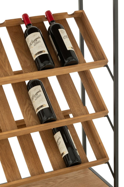 Wine Cabinet Natural/Black Medium-Grain J-Line Veneer
