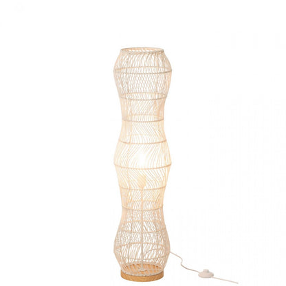 Floor Lamp Rattan Metal Twisted White H101cm  J-Line