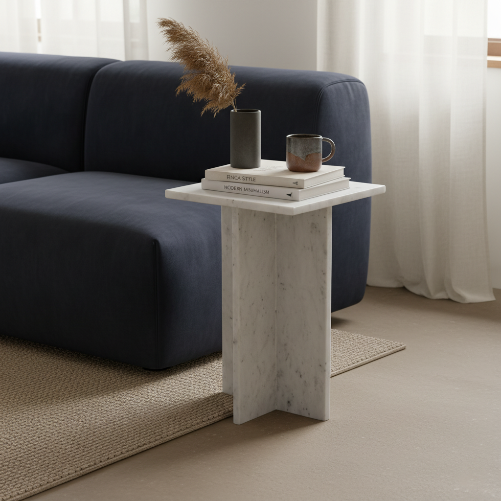 Side table Beijing Marble White Raw Materials