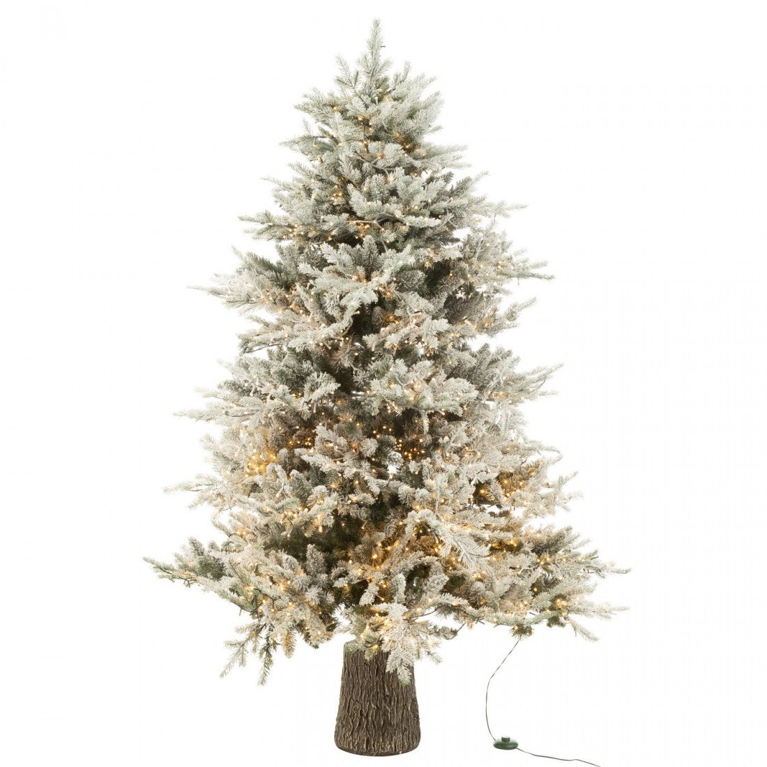 Christmas Tree + Snow 3000 LED Lights Plastic White H210cm J-Line