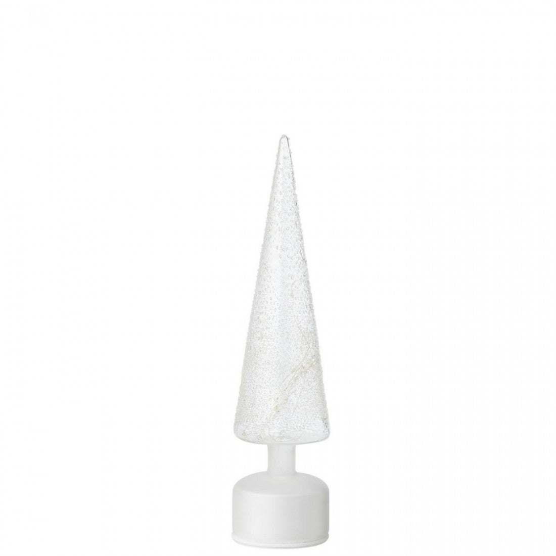 Tree Rotating LED Glass White/Transparent Set of 2 J-Line