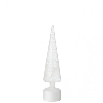 Tree Rotating LED Glass White/Transparent Set of 2 J-Line