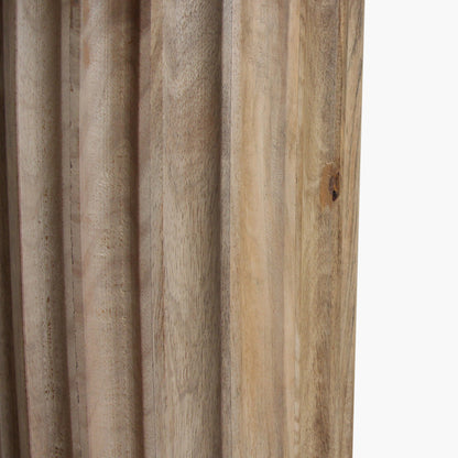 Side table Bullnose Reversed Fluted Natural Ø50cm Raw Materials