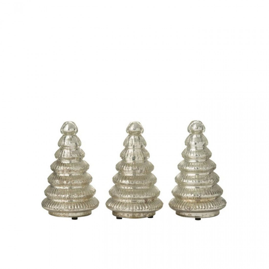 Boom LED Ribbed Glass Silver-Colored Set of 3 J-Line
