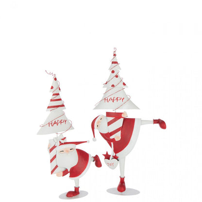 Santa Claus LED Tree Iron Christmas Red/White Large H77.5cm J-Line
