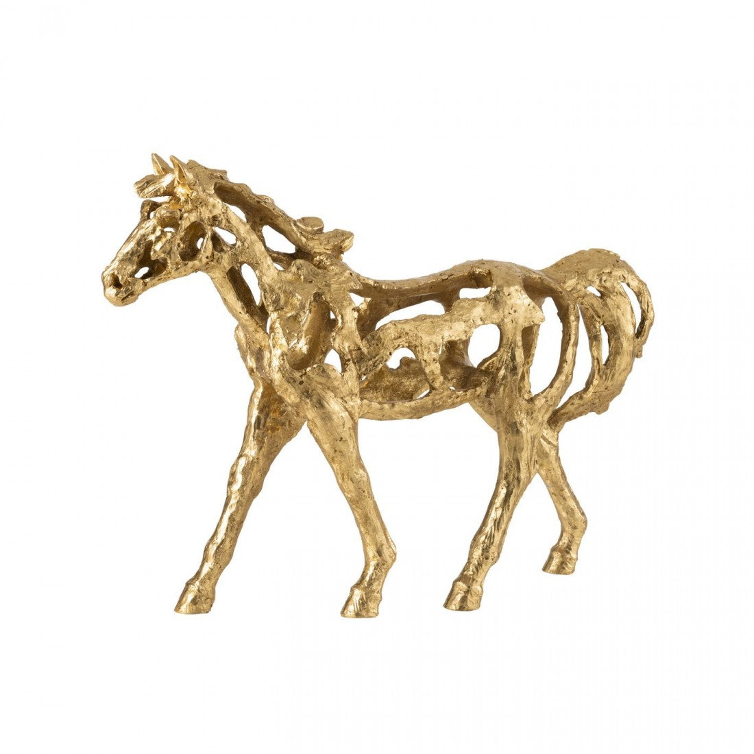 Horse Racing Polyresin Gold-Colored Large J-Line