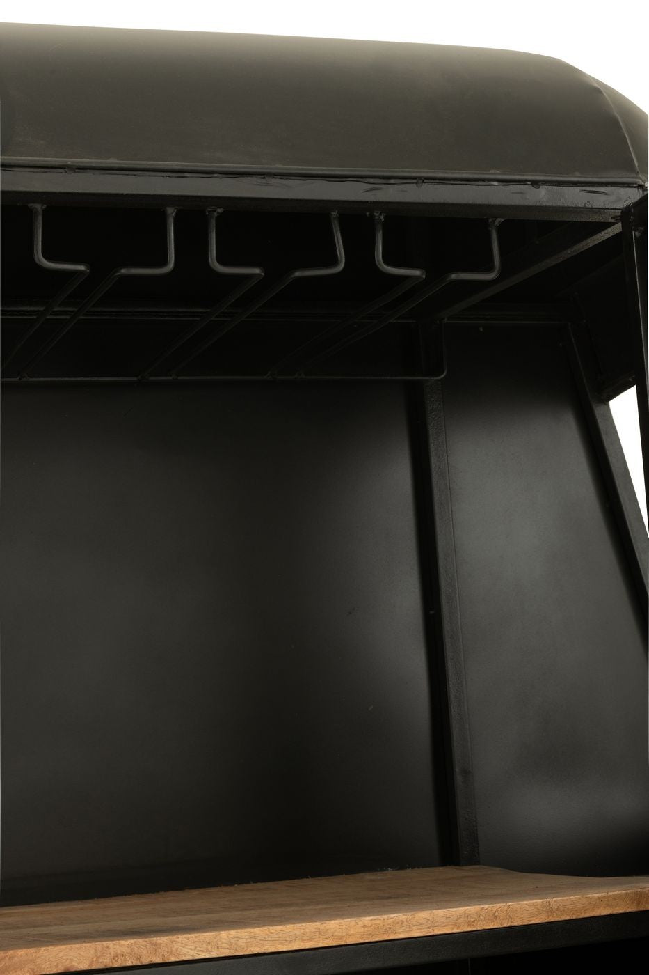 Cable Wagon Bar Stool Iron/Mango Wood Black/White J-Line