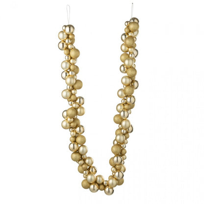 Christmas Bauble Garland Plastic Gold-Colored L160cm J-Line