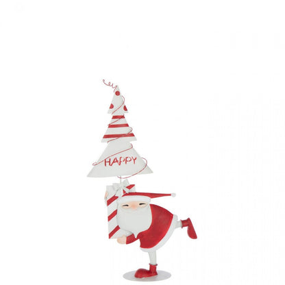 Santa Claus LED Tree Iron Christmas Red/White Small H66cm J-Line