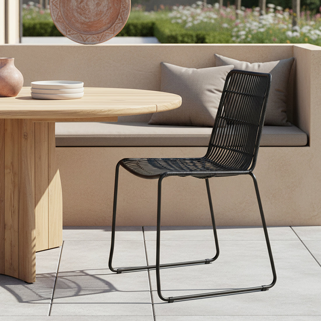 Jane Patio Chair Black Set of 2 Raw Materials