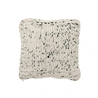 Cushion Gebreeën Polyester White/Dark Green J-Line