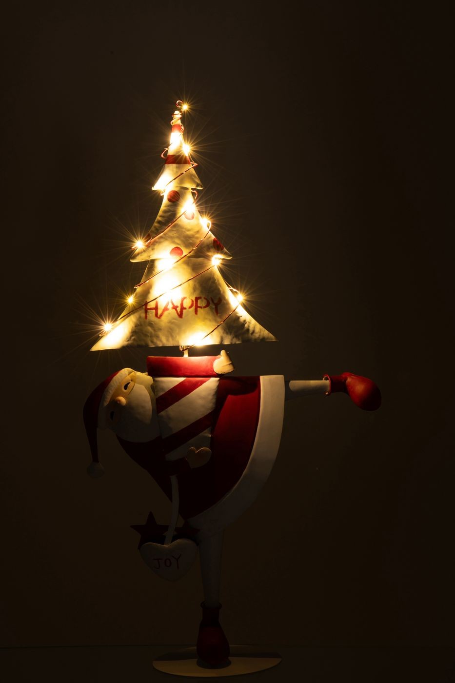 Santa Claus LED Tree Iron Christmas Red/White Large H77.5cm J-Line