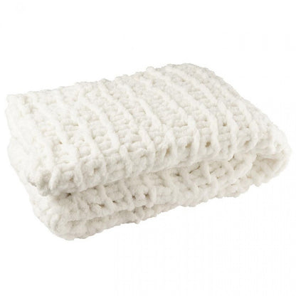 Blanket Knitted Polyester White J-Line