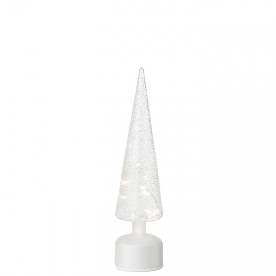 Tree Rotating LED Glass White/Transparent Set of 2 J-Line