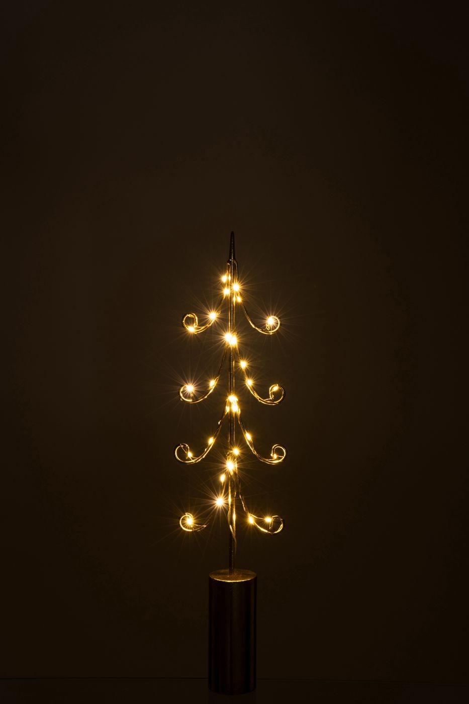 Tree LED Cylinder Base Iron Gold-Colored Set of 3 J-Line